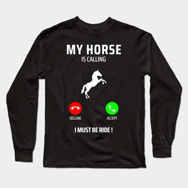 funny horse Long Sleeve T-Shirt by Mandala Project